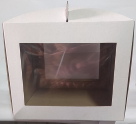 Коробка паперова для торта 300*300*250 мм з выконцем Біла (25 шт/ящ)