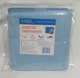 Серветка мікрофібра універс. 30х30 см, 200гр/м2  блакитні (5 шт.) TM HSL Professional (100 пач/ящ)