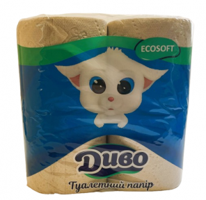 Туалетний папір на гільзі 23 г/м.кв. ДИВО Ecosoft  2-шар. сіра (4 шт/пак) 51283