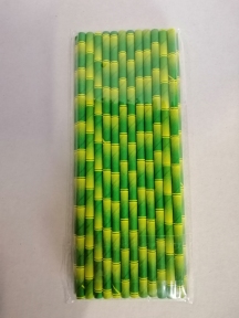 Трубочка Бамбук, коктельна паперова (6 мм) 20 см (25 шт.)
