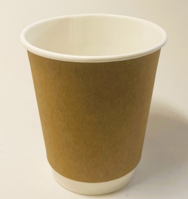 Стакан 270 мл паперовий двошаровий KRAFT (30 шт.) (28 пак/ящ) (кришка № 80 )