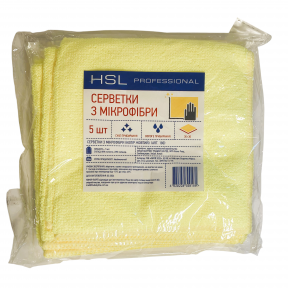 Серветка мікрофібра універс. 30х30 см 250г/м2 жовта HSL (5шт) (50 пач/ящ)