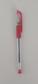 Ручка кулькова JAZZ KLERK 0,7 мм. Корпус прозорий, пише червоним ( KL0422-R.)