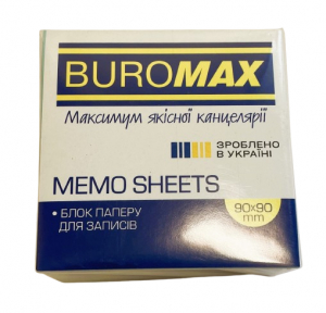 Папір для нотаток 90х90х40 мм BUROMAX, 500 арк., білий (50 гр/м2)