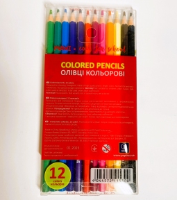 Олівці кольорові , 12 кольорів MAXI пластикові, тригранні (12 пач/ящ)