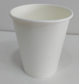 Стакан 250 мл паперовий одношаровий БІЛИЙ Ю.(50 шт) (35 пак/ящ.) (кришка №80)