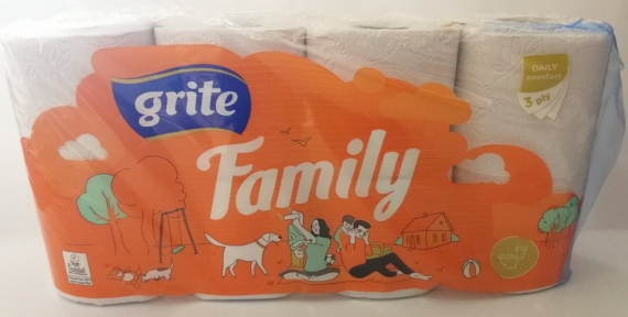 Туалетний папір Grite FAMILY 3-шар, 18,75 м,  ( 8 рул/уп.)