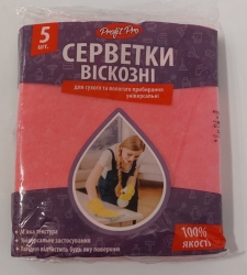 Серветки віскозні (5 шт.) РОЖЕВА ТМ Profit 30*36 см 80 г/м2 (80 пач/ящ.)