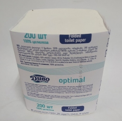 Туалетний папір листовий V- складання 2-шар цел(210’115мм)16 г/м 200 л. ДивоБізнес Optimal(40шт\ящ)
