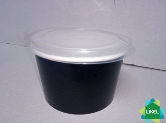 Кришка для контейнера паперового супового 470 мл чорного і білого (50/1300)