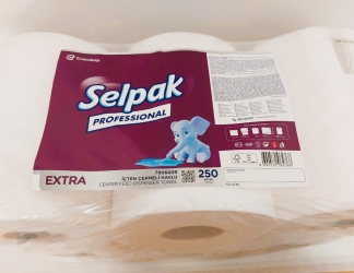 Рушники паперові Selpak Professional целюлозний з центр.витяг 1-но шар.250м 1000арк. (6рул/пач)