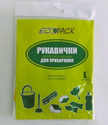 Рукавички гумові / латексні  розмір L ECOPACK жовті (1 пар/уп)  (200 пар/ящ)