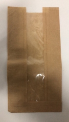 Пакет паперовий бурий 240х120х50/40 з вікном, (без друку) (1000шт/уп)(57)