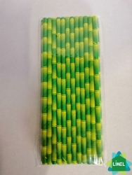 Трубочка Бамбук,коктельна паперова (6 мм) 20 см (25 шт.)