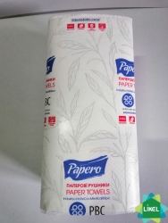 Полотенца бумажные  V-сложения  2-х сойные  белые  целлюлозные   PAPERO  (RV023) (20шт/ящ)