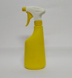 Пульверизатор жовтий з пляшкою 0,6л. з градуйованою шкалою в мл. та % (7636)