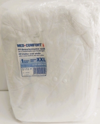 Халат MED COMFORT + на кнопках XXL (50 шт/пач) білий